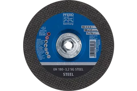 Pferd 63112 SG STEEL Type 27 Cut-Off Wheel | 7" Diameter | 5/8-11" Arbor Hole | 1/8" Thickness | Sold by Box of 10