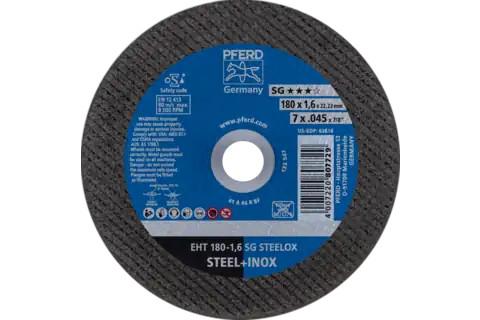 Pferd 63616 SG STEELOX Type 1 Cut-Off Wheel | 7" Diameter | 7/8" Arbor Hole | .045" Thickness | Sold by Box of 25