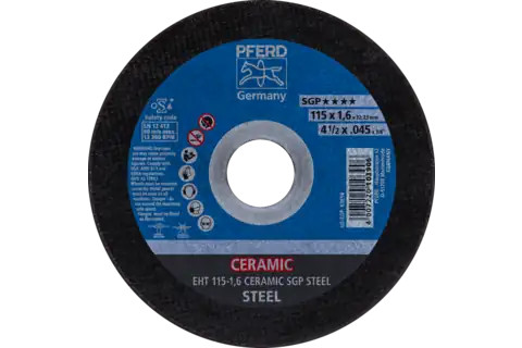 Pferd 63658 CERAMIC SGP STEEL Type 1 Cut-Off Wheel | 4-1/2" Diameter | 7/8" Arbor Hole | .045" Thickness | Sold by Box of 25