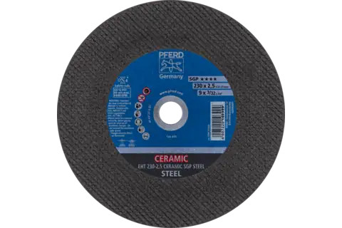 Pferd 63668 CERAMIC SGP STEEL Type 1 Cut-Off Wheel | 9" Diameter | 7/8" Arbor Hole | 3/32" Thickness | Sold by Box of 25