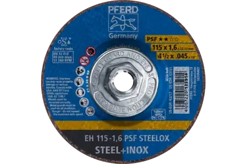 PFERD 63721 PSF STEELOX Type 27 Cut-Off Wheel | 4-1/2" Diameter | 5/8-11" Arbor Hole | .045" Thickness | Sold by Box of 10