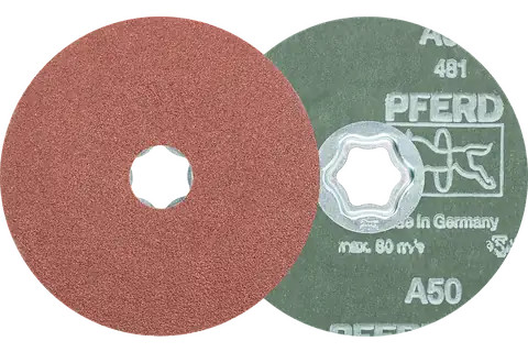 Pferd 40093 COMBICLICK Fiber Disc | 4-1/2" Diameter | Aluminum Oxide 50 Grit | Sold by Box of 25