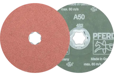 Pferd 40101 COMBICLICK Fiber Disc | 5" Diameter | Aluminum Oxide 50 Grit | Sold by Box of 25