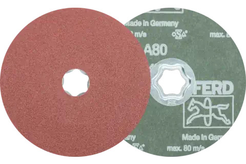 Pferd 40103 COMBICLICK Fiber Disc | 5" Diameter | Aluminum Oxide 80 Grit | Sold by Box of 25