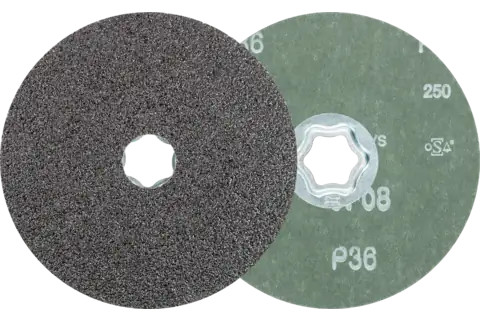 Pferd 40028 COMBICLICK Fibre Disc | 5" Diameter | 12200 RPM | Silicon Carbide 36 Grit | Sold by Box of 25