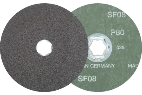 Pferd 40030 COMBICLICK Fibre Disc | 5" Diameter | 12200 RPM | Silicon Carbide 80 Grit | Sold by Box of 25