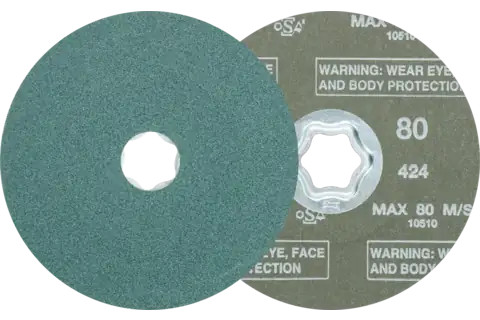 Pferd 40134 COMBICLICK Fibre Disc | 4-1/2" Diameter | 13300 RPM | Zirconia Alumina 80 Grit | Sold by Box of 25