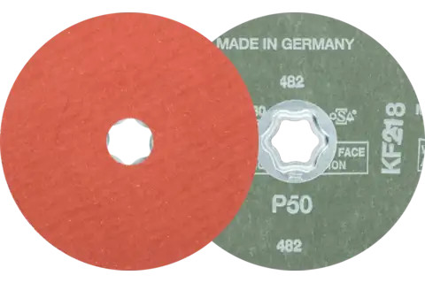 Pferd 40310 COMBICLICK Fibre Disc | 5" Diameter | 12200 RPM | Aluminum Oxide 50 Grit | Sold by Box of 25