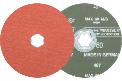 Pferd 40311 COMBICLICK Fibre Disc | 5" Diameter | 12200 RPM | Aluminum Oxide 60 Grit | Sold by Box of 25