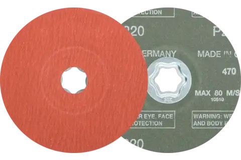 Pferd 40317 COMBICLICK Fibre Disc | 5" Diameter | 12200 RPM | Aluminum Oxide 220 Grit | Sold by Box of 25