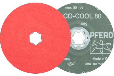 Pferd 40736 COMBICLICK Fibre Disc | 5" Diameter | 12200 RPM | Ceramic Oxide 80 Grit | Sold by Box of 25