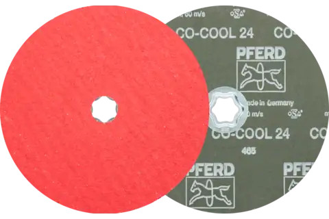 Pferd 40746 COMBICLICK Fibre Disc | 7" Diameter | 8500 RPM | Ceramic Oxide 24 Grit | Sold by Box of 25