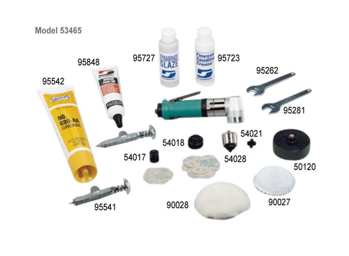 Dynabrade 53465 Right Angle-Mini-Dynorbital Random Orbital Sander Versatility Kit | 0.4 HP | 3,200 RPM
