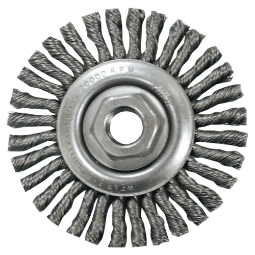 Anderson Brush 11215 4" Knotted Stringer Bead Wire Wheel | .020 Stainless Steel Wire | 5/8"-11 Arbor Hole