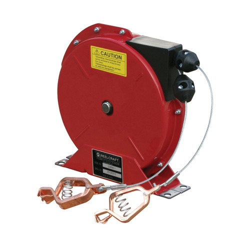 Reelcraft G 3050 Y Static Discharge And Grounding Reel | 50 Ft. Cable Length | Steel Cable