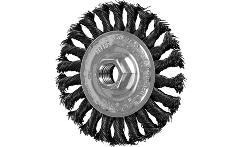 PFERD 82166 Full Cable Twist Knot Wheel | 4" Diameter | 1/2" Width | Carbon Steel Wire | Box of 10