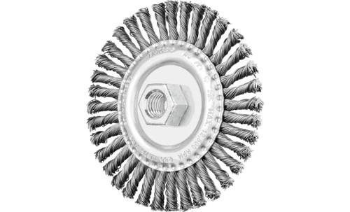PFERD 82194 Stringer Bead Twist Knot Wheel | 4-1/2" Diameter | 3/16" Width | Carbon Steel Wire | Box of 10