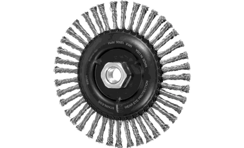 PFERD 82611 Stringer Bead Twist Knot Wheel | 6" Diameter | 3/16" Width | Stainless Steel Wire | Box of 10