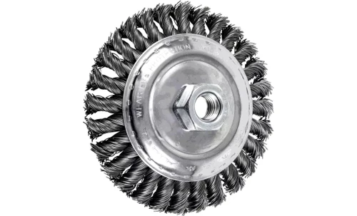 PFERD 82505 Knot Wire Bevel Brush | 5" Diameter | Carbon Steel Wire