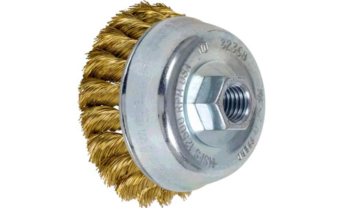 PFERD 82368 Knot Cup Brush | 3-1/2" Diameter | Brass Wire