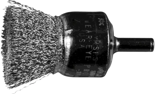 PFERD 83058 Crimped Wire End Brush | 1" Diameter | Stainless Steel Wire - Coated Cup | Box of 10