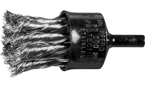 PFERD 83183 Knot Flared Cup End Brush | 1"Diameter | Stainless Steel Wire - Coated Cup | Box of 10