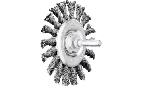 PFERD 82917 Knot Standard Twist Wheel Brush | 3" Diameter | Carbon Steel Wire | Box of 10