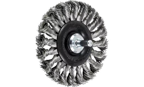 PFERD 82948 Knot Standard Twist Wheel Brush | 3-1/4" Diameter | Stainless Steel Wire | Box of 10