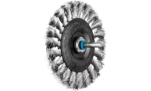 PFERD 82922 Knot Standard Twist Wheel Brush | 4" Diameter | Stainless Steel Wire | Box of 10