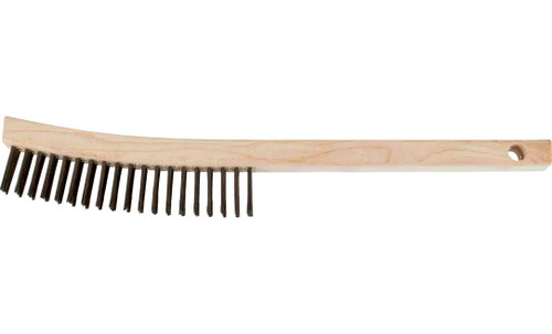 PFERD 85004 Curved Handle Scratch Brush without Scraper | Stainless Steel Wire | Box of 12