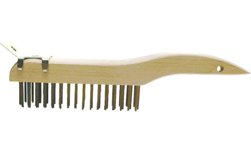 PFERD 85034 Shoe Handle Scratch Brush with Scraper | Carbon Steel Wire | Box of 12