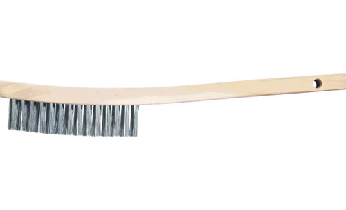 PFERD 85010 V-Groove Curved Handle Scratch Brush | Carbon Steel Wire | Box of 12