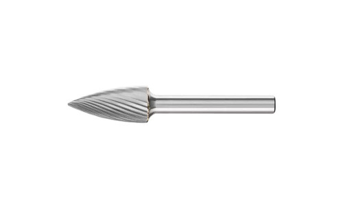 PFERD 24811 Carbide Bur | SCTI SG-5 | Tree Shape G with Pointed End | 1/4" Shank | Single Cut