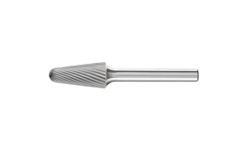 PFERD 25161 Carbide Bur | SCTI SG-4 | 14 Degree Taper Shape L with Radius End | 1/4" Shank | Single Cut