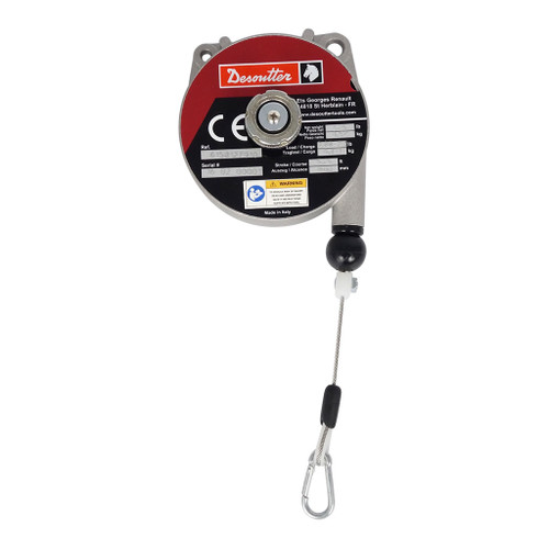 Desoutter 6158127910 Ergonomic Spring Balancer with Drum Lock | 2DSB Model | D Series | Steel Housing | Steel Cable | 2.2 lb Max. Load Capacity