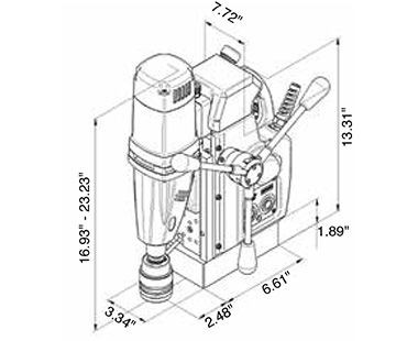 CS Unitec AutoMAB 450 Automatic Feed Portable Magnetic Drill | 110 Volt | 250-450 RPM | 2" Diameter Cutter Capacity