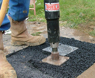 CS Unitec 150.5031 Long Handle Pneumatic Pole Tamper | 1,100 BPM | LPS55 with 5" Round Compactor Foot