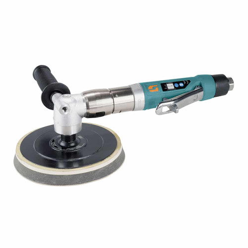 Dynabrade 51390 6"-8" Right Angle Two-Hand Rotary Air Buffer | 1 HP | 1,250 RPM | 5/8"-11 Male Tool Thread | Safety-Lock Throttle