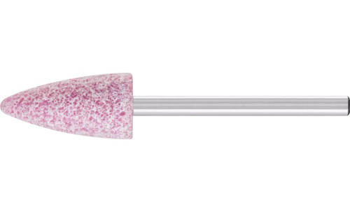 Pferd 30064 B52 Vitrified Mounted Point | 1/8" Shank | Ceramic Oxide 60 Grit | Tough | 3/8" Point Diameter | Box of 10