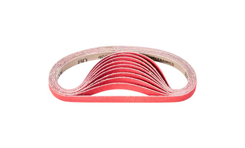Pferd 49539 1/2" x 18" Coated File Belt | Ceramic Oxide CO-COOL 80 Grit | Box of 50