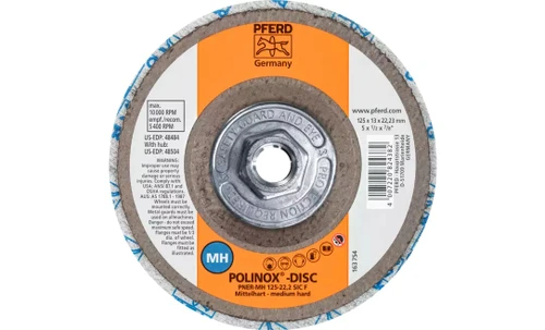 Pferd 48504 5" Non Woven Polinox Unitized Disk T27 Conical | 10,000 Max. RPM | Silicon Carbide Fine Grit | Medium Hard | 6SF