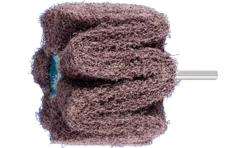 Pferd 46236 3" x 2" Non Woven Polinox Mounted Flap Wheel | 7,500 Max. RPM | Aluminum Oxide 100 Grit | PNG Type | 1/4" Shank Diameter
