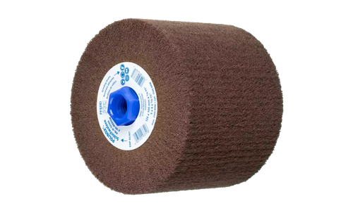 Pferd 46787 5" x 4" Non Woven Polinox Finishing Drum | 3,100 Max. RPM | 5/8-11" Arbor Hole | Aluminum Oxide 180 Grit | PNL Type