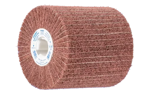 Pferd 43115 4" x 4" Non Woven Polinox Finishing Drum | 4,800 Max. RPM | 3/4" Arbor Hole | Aluminum Oxide 120 Grit | PNZ Type
