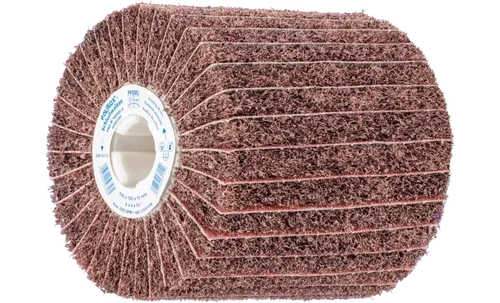 Pferd 43114 4" x 4" Non Woven Polinox Finishing Drum | 4,800 Max. RPM | 3/4" Arbor Hole | Aluminum Oxide 80 Grit | PNZ Type
