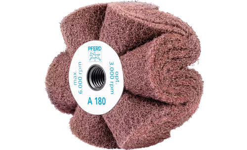 Pferd 43025 4" x 2" Polinox Unmounted Flap Wheel Finishing Drum | 6,000 Max. RPM | 5/8-11" Thread | Aluminum Oxide 180 Grit | PNG Type | Sold by Box of 5