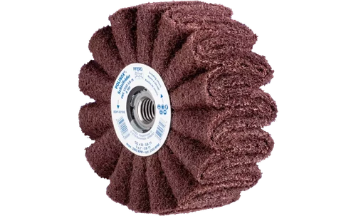 Product - Pferd 43108 5" x 2" Polinox Unmounted Flap Wheel Finishing Drum | 4,900 Max. RPM | 5/8-11" Thread | Aluminum Oxide 180 Grit | PNG Type