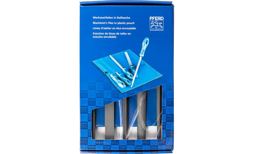 Pferd 16080 American Pattern 10" Machinist File Set | 541-WRU | Plastic Pouch | Set of 5