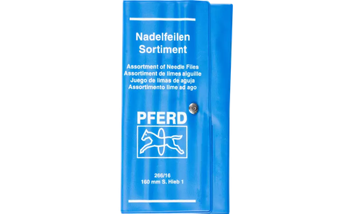 Pferd 12039 Precision 6-1/4" Needle File Set | Vinyl Pouch | Cut 0 | Set of 12