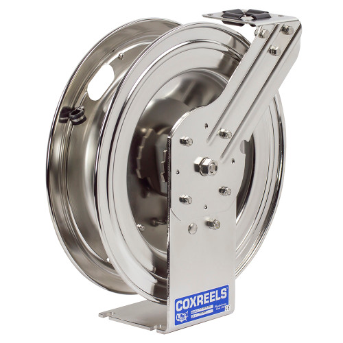 Coxreels TSHL-N-475-SS Stainless Steel Spring Rewind Hose Reel | T-SS Series | 1/2" Hose Diameter | 75' Hose Length | 300 Max PSI